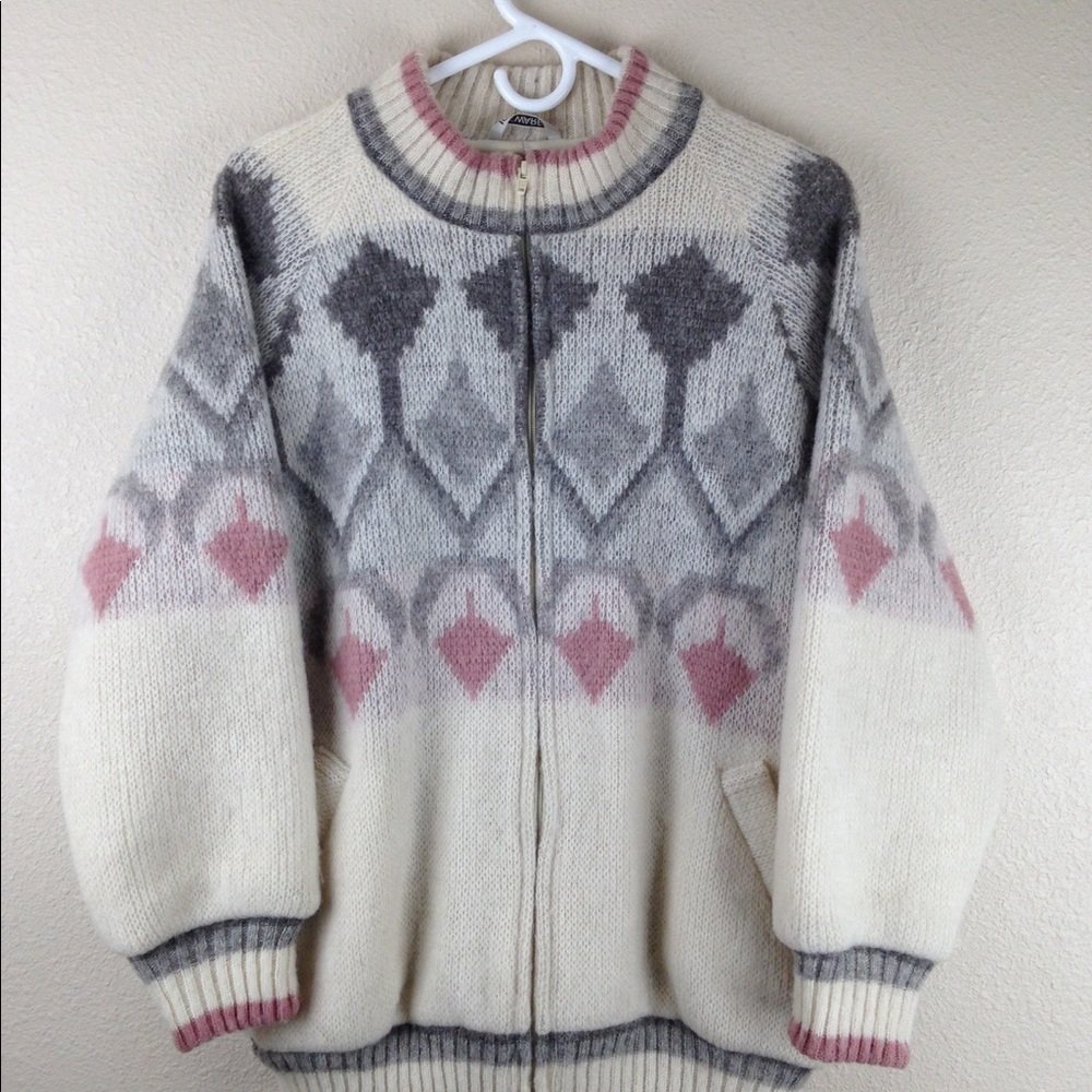 Vintage Iceware Wool Zip Up Bomber Style Medium